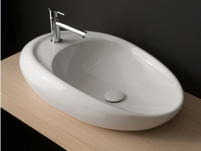 MOAI - Countertop oval ceramic washbasin _ Scarabeo Ceramiche